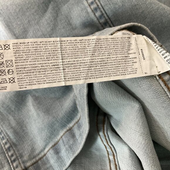 Topshop Moto Women's Light Blue Button Front Denim Mini Skirt 27” Petite NWT - Picture 9 of 10